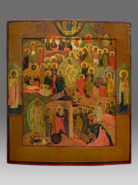 Icon Christ Hell Ride and Resurrection